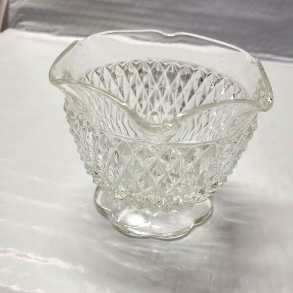 Vintage Indiana Glass Candle Holder Taper Votive Pillar Ripple Diamond 1960s-90s - Picture 2 of 9